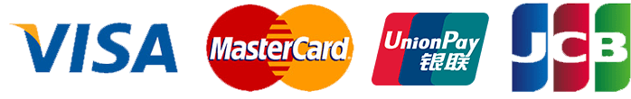 Visa · Mastercard · UnionPay · JCB